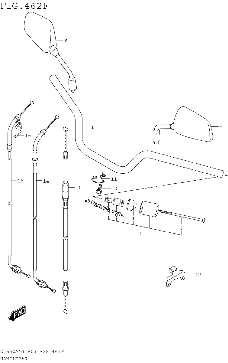 Diagrama de HANDLEBAR DL650XAM3E33