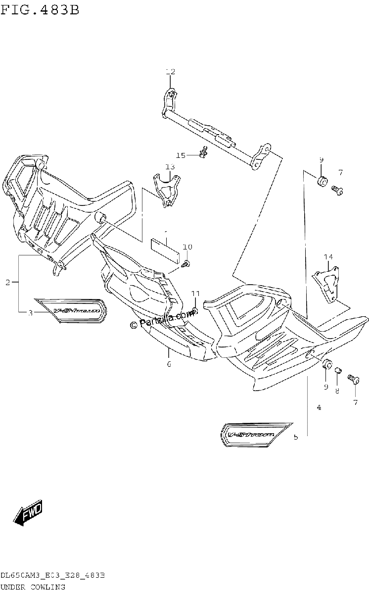 Diagrama de UNDER COWLING DL650XAM3E28