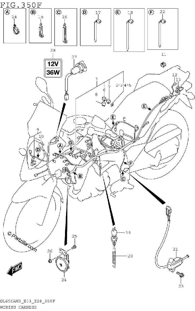 Diagrama de WIRING HARNESS DL650XAM3E33