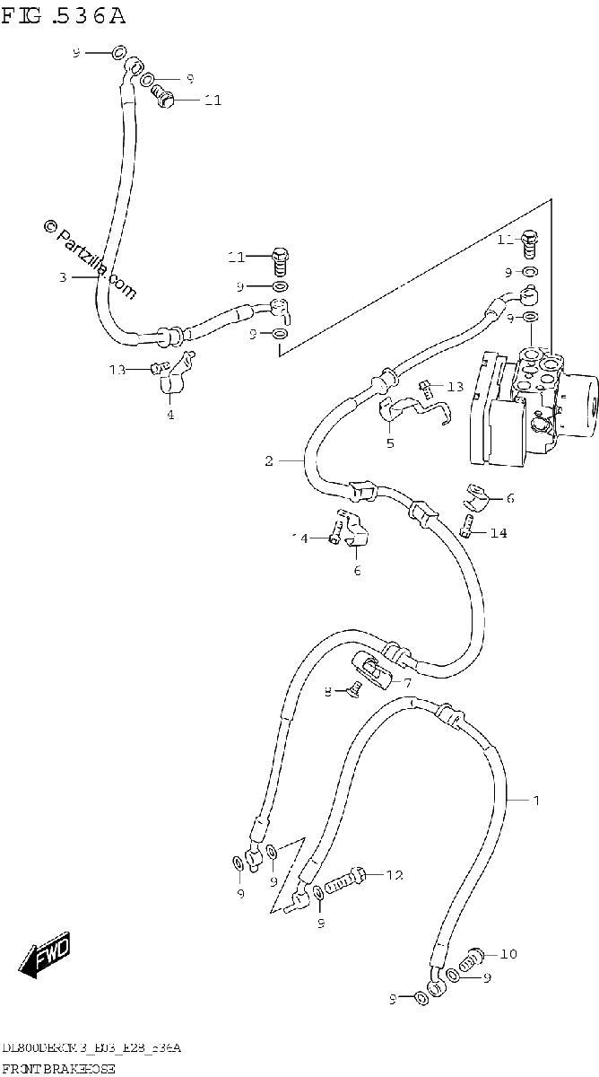 Diagrama de FRONT BRAKE HOSE