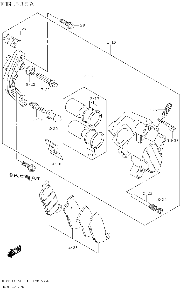 Diagrama de FRONT CALIPER
