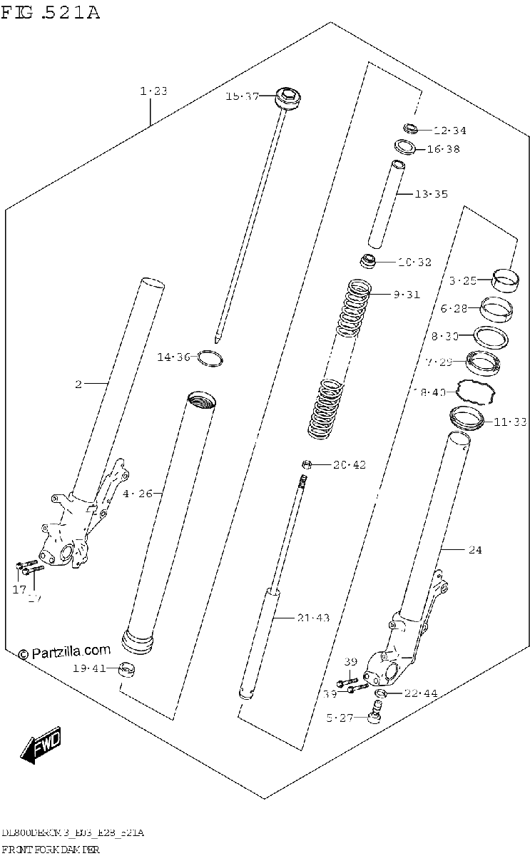 Diagrama de FRONT FORK DAMPER