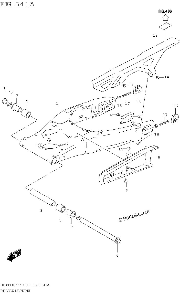Diagrama de REAR SWINGINGARM