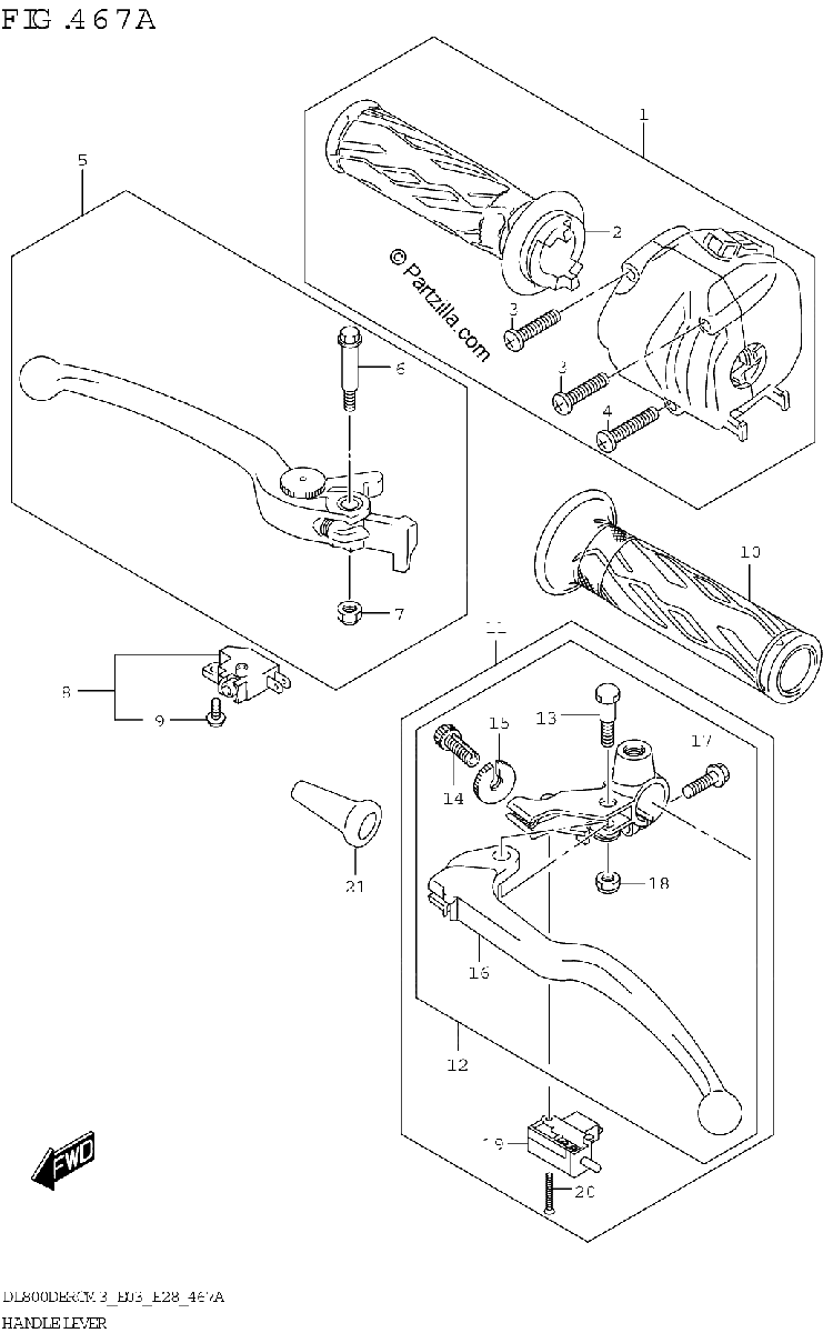 Diagrama de HANDLE LEVER