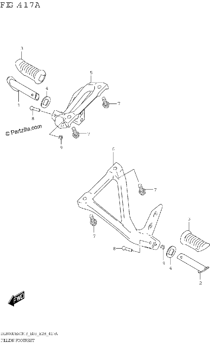 Diagrama de PILLION FOOTREST