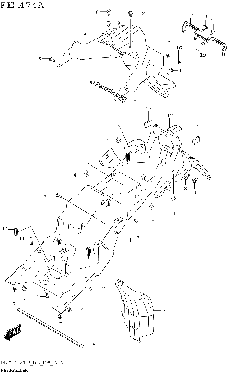 Diagrama de REAR FENDER