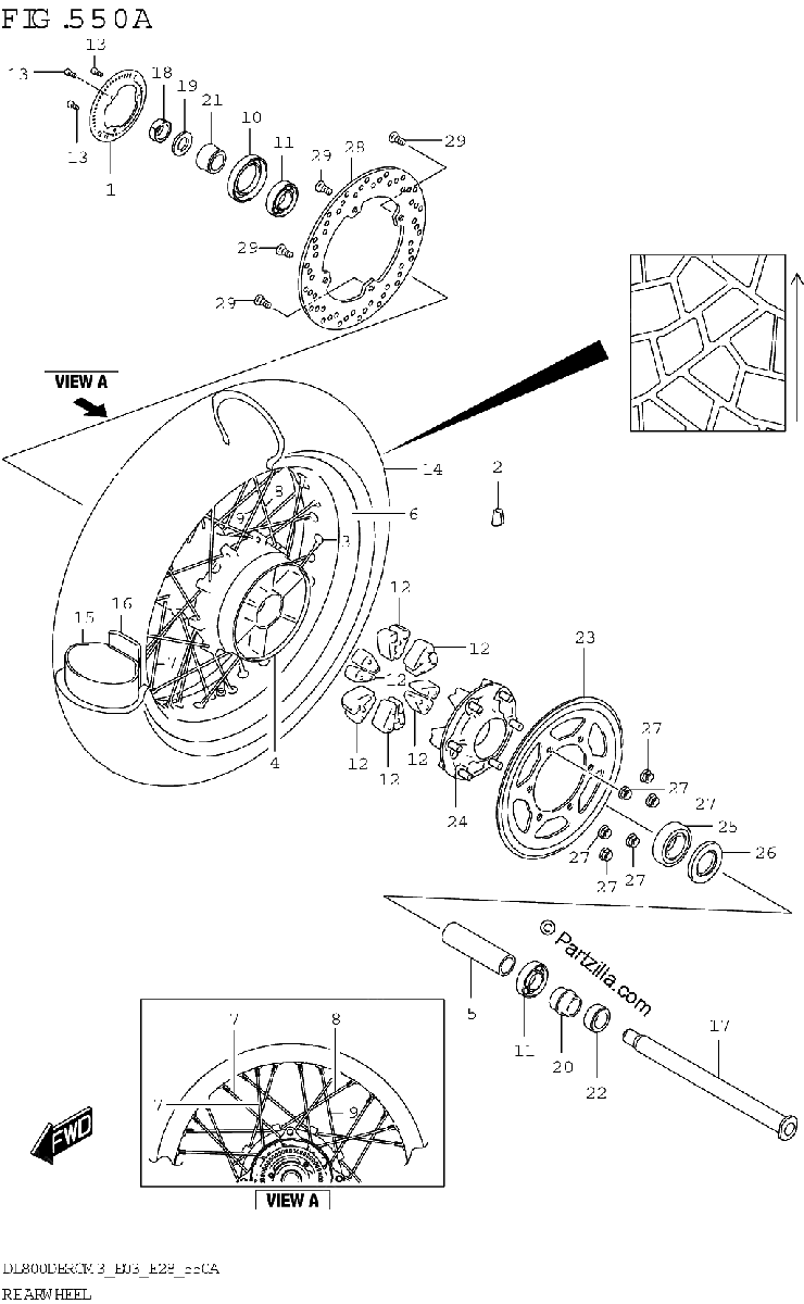 Diagrama de REAR WHEEL