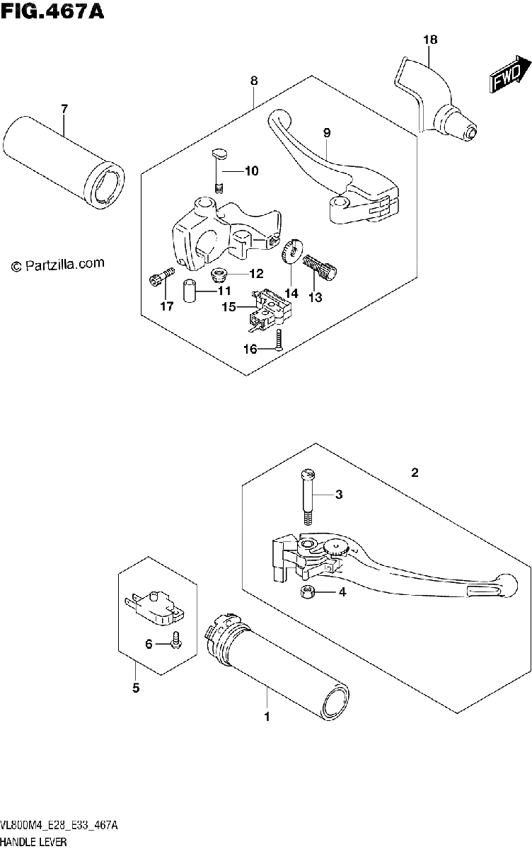 Diagrama de HANDLE LEVER