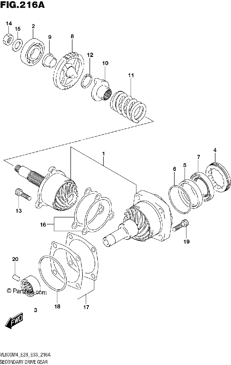 Diagrama de SECONDARY DRIVE GEAR