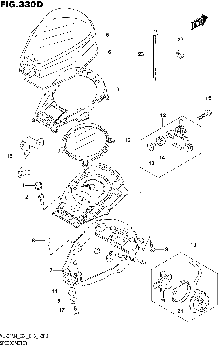 Diagrama de SPEEDOMETER VL800 E28