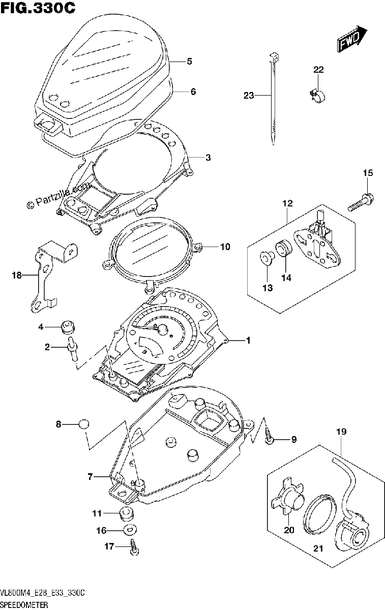 Diagrama de SPEEDOMETER VL800 E33