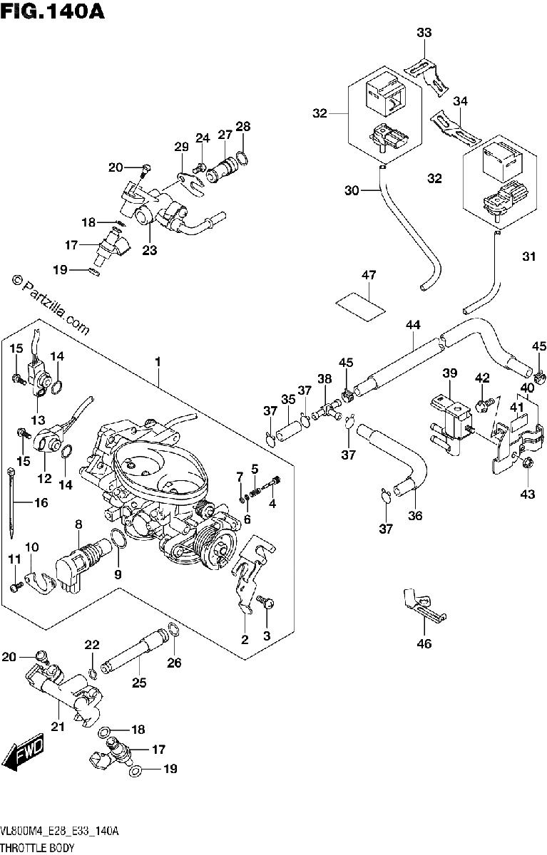 Diagrama de THROTTLE BODY
