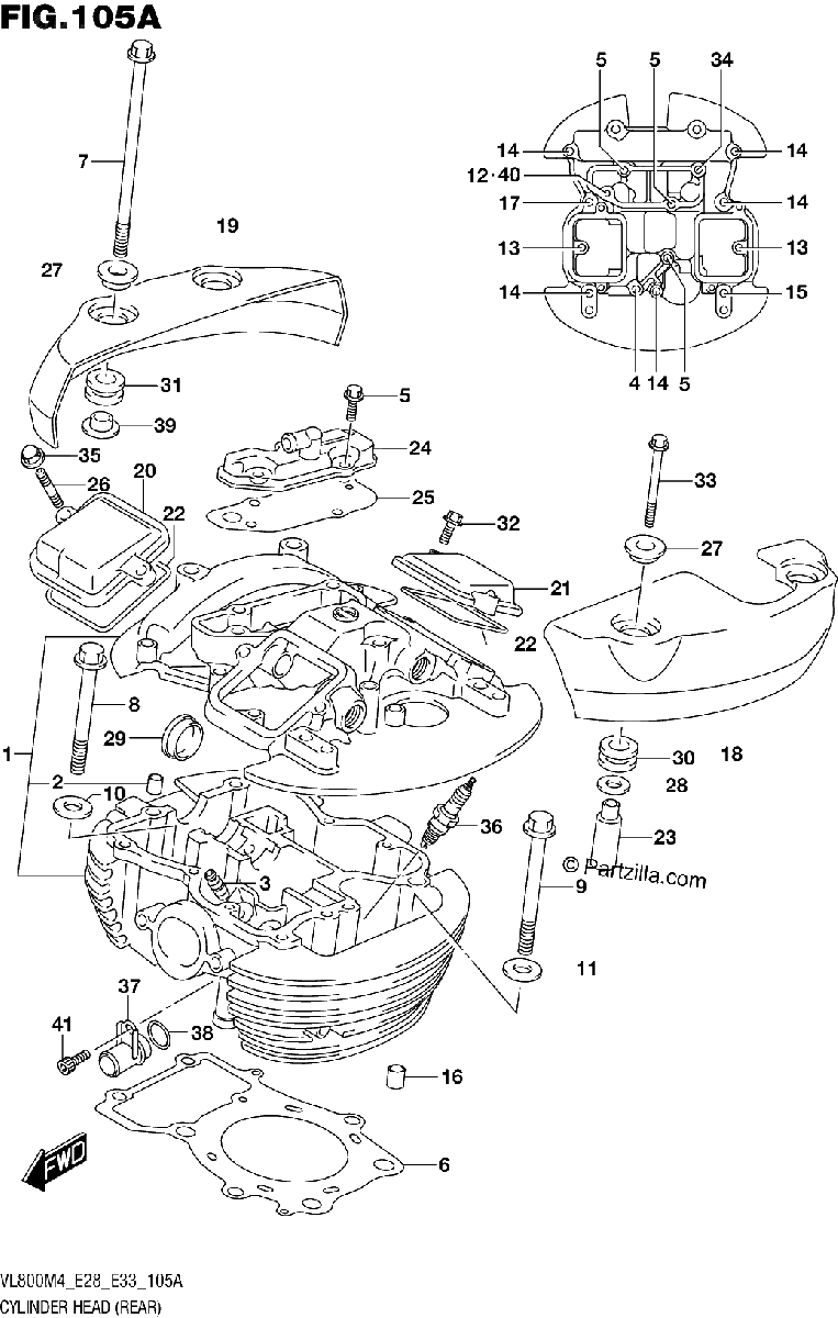 Diagrama de CYLINDER HEAD REAR