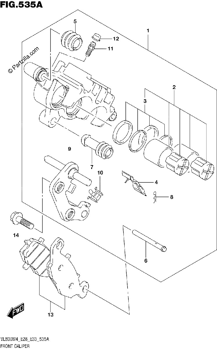 Diagrama de FRONT CALIPER