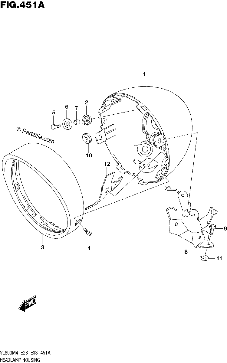 Diagrama de HEADLAMP HOUSING