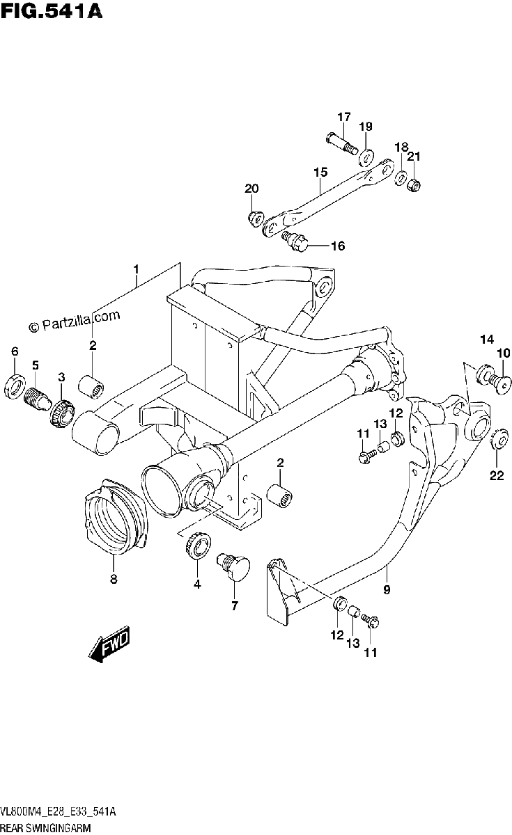 Diagrama de REAR SWINGINGARM