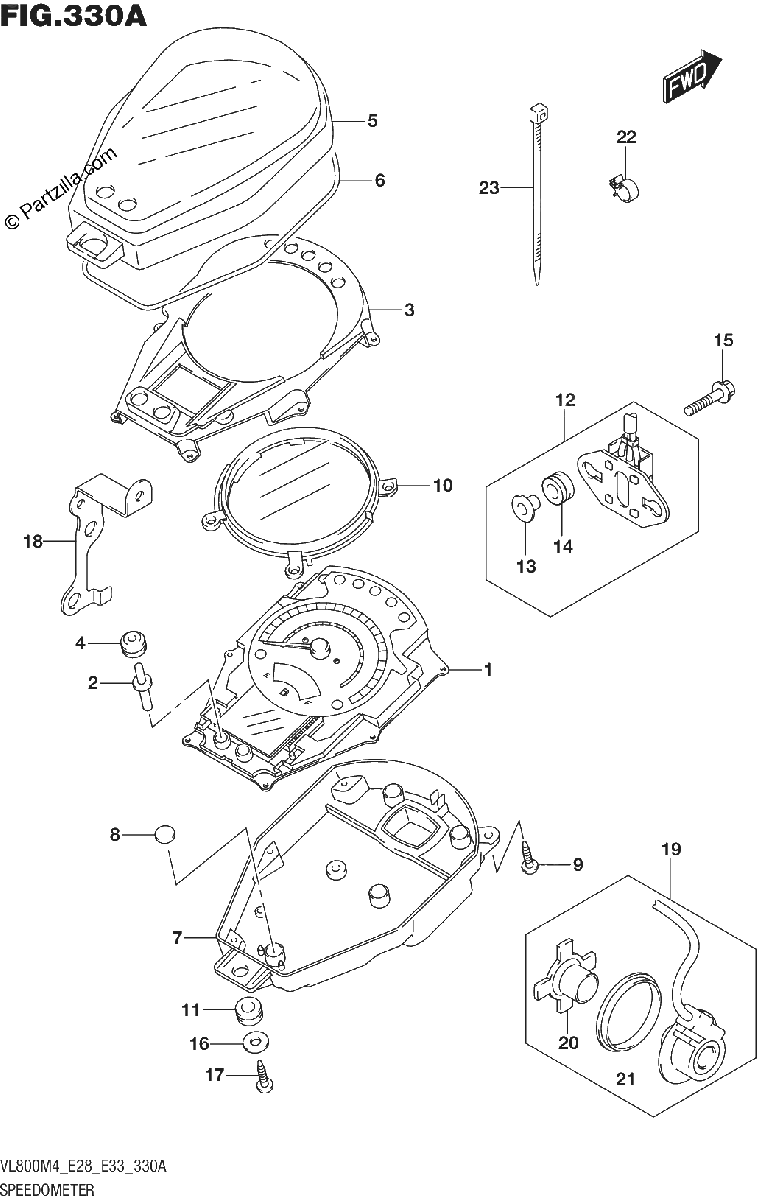 Diagrama de SPEEDOMETER VL800T E33