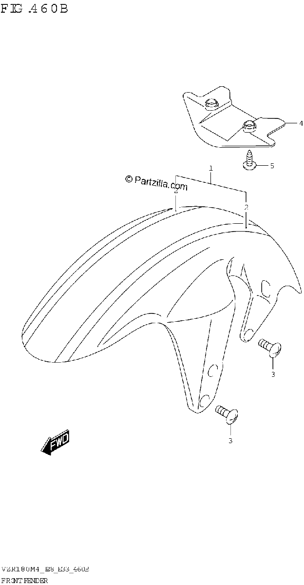 Diagrama de FRONT FENDER VZR1800BZ AV4