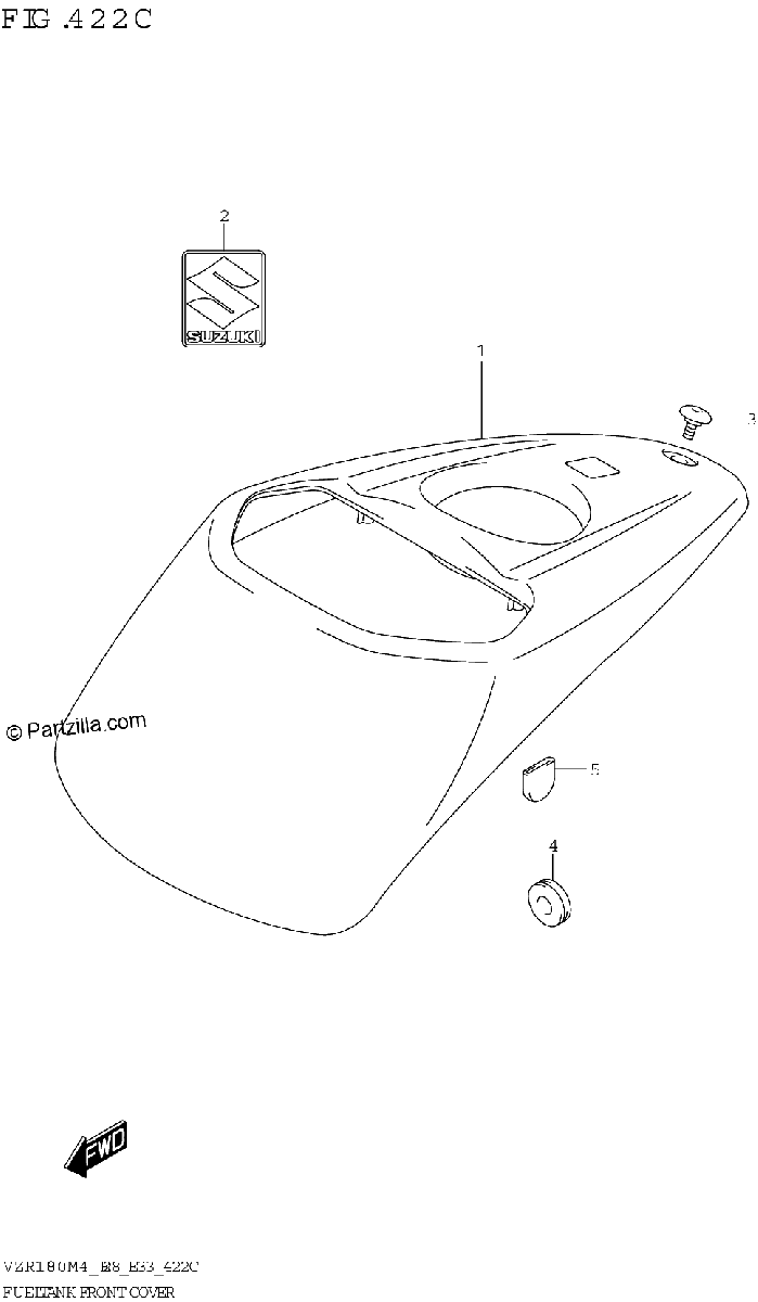 Diagrama de FUEL TANK FRONT COVER VZR1800BZ E28