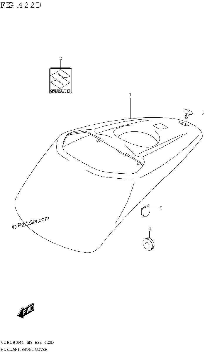 Diagrama de FUEL TANK FRONT COVER VZR1800BZ E33