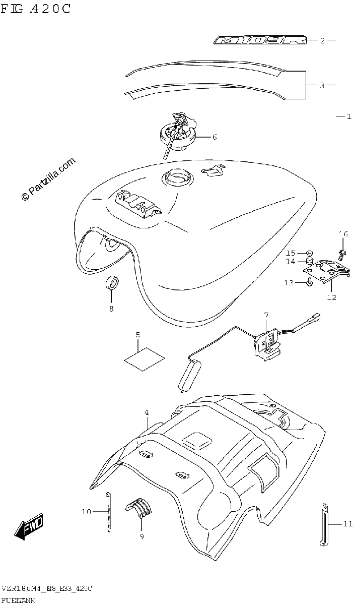 Diagrama de FUEL TANK VZR1800BZ E28 KEL