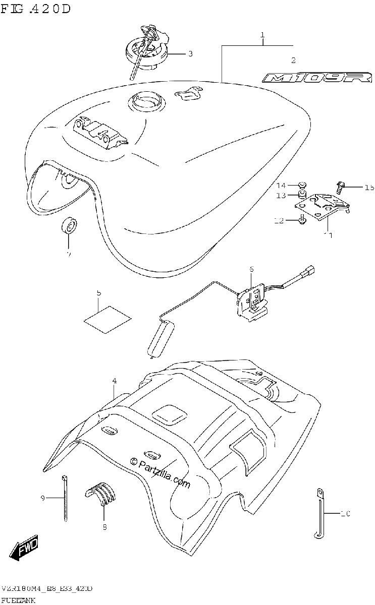 Diagrama de FUEL TANK VZR1800BZ E33 AV4