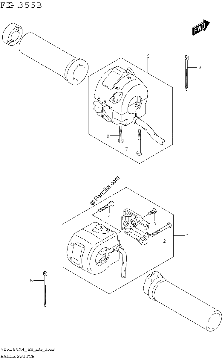 Diagrama de HANDLE SWITCH VZR1800BZ