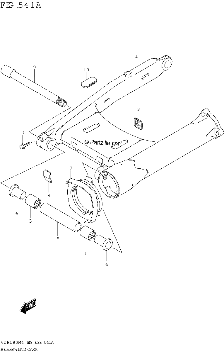 Diagrama de REAR SWINGINGARM