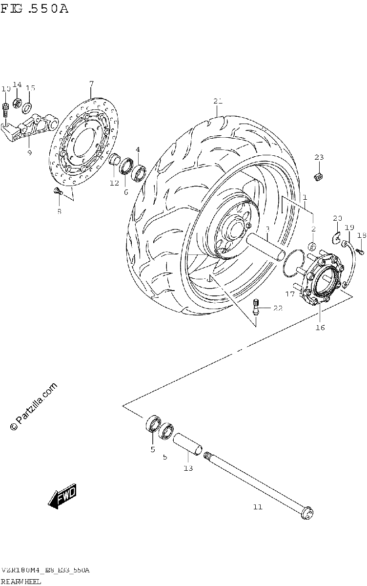 Diagrama de REAR WHEEL