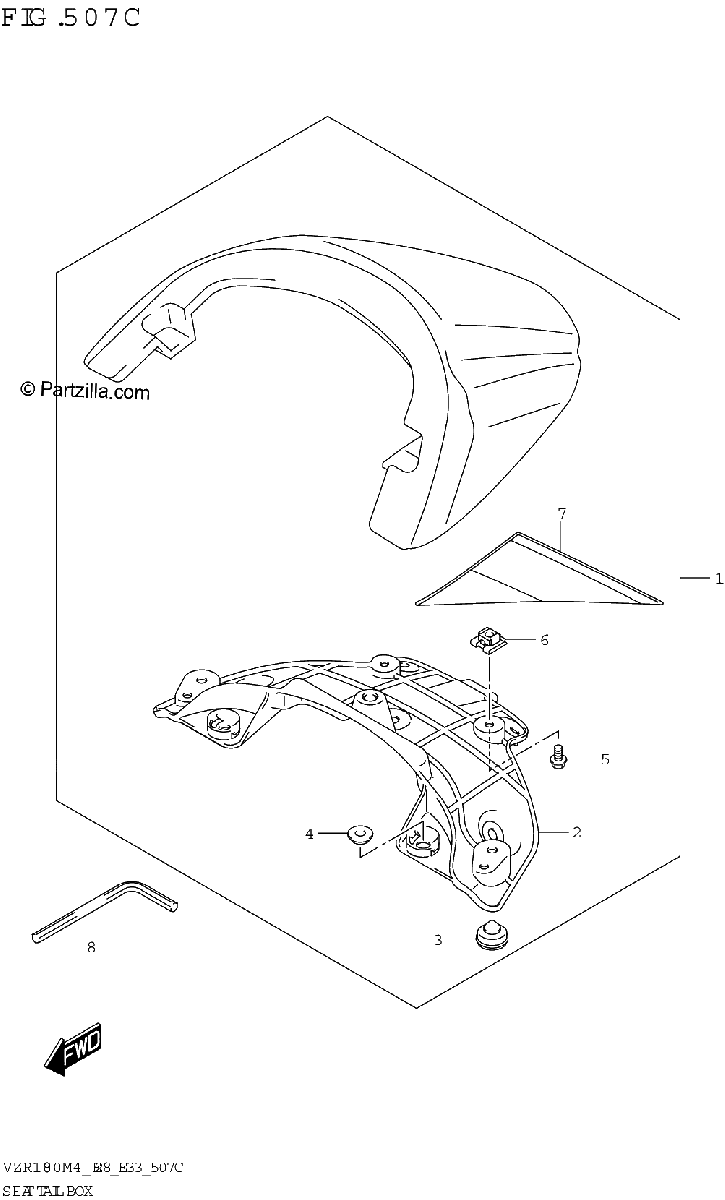 Diagrama de SEAT TAIL BOX VZR1800BZ KEL