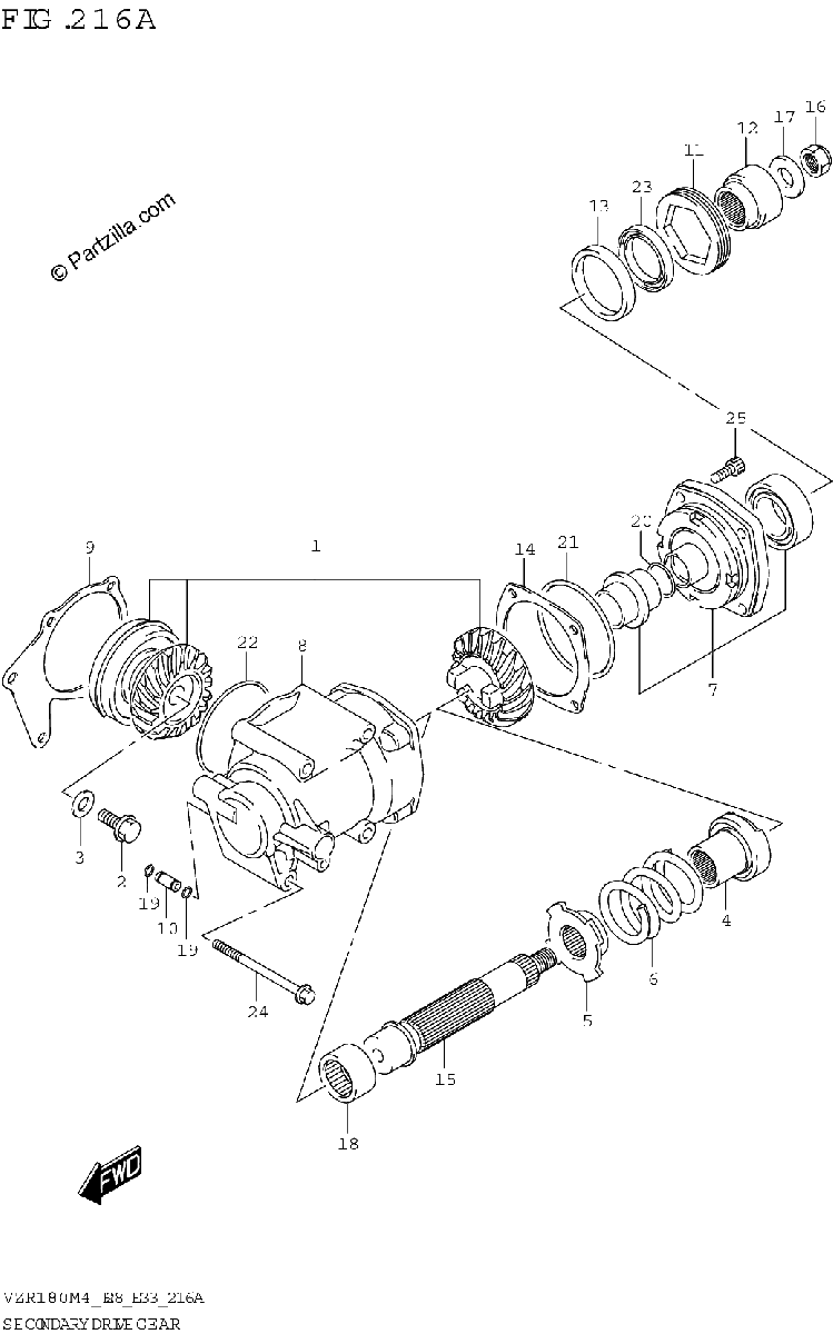 Diagrama de SECONDARY DRIVE GEAR