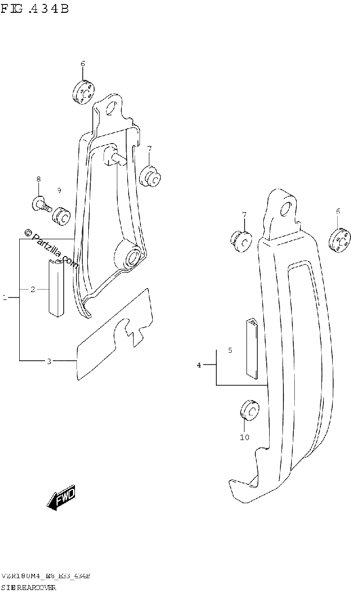 Diagrama de SIDE REAR COVER VZR1800BZ