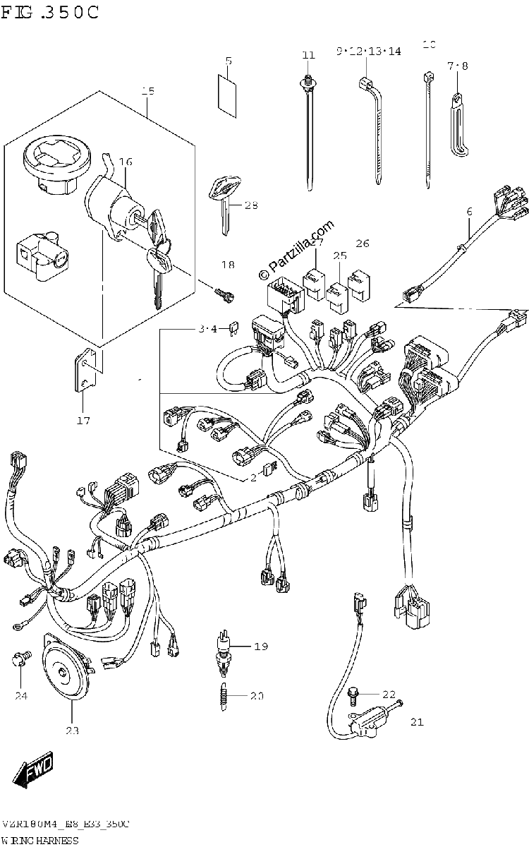 Diagrama de WIRING HARNESS E28