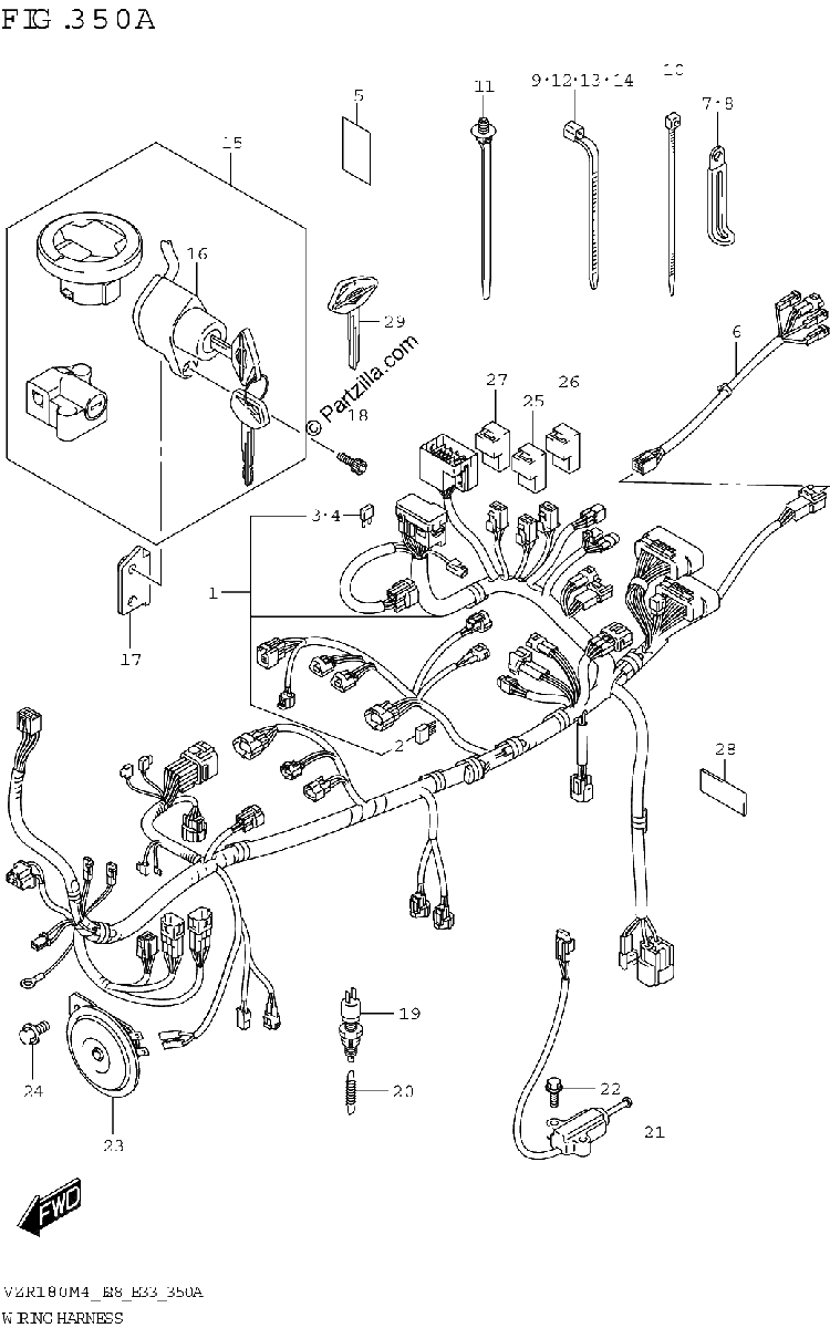 Diagrama de WIRING HARNESS E33