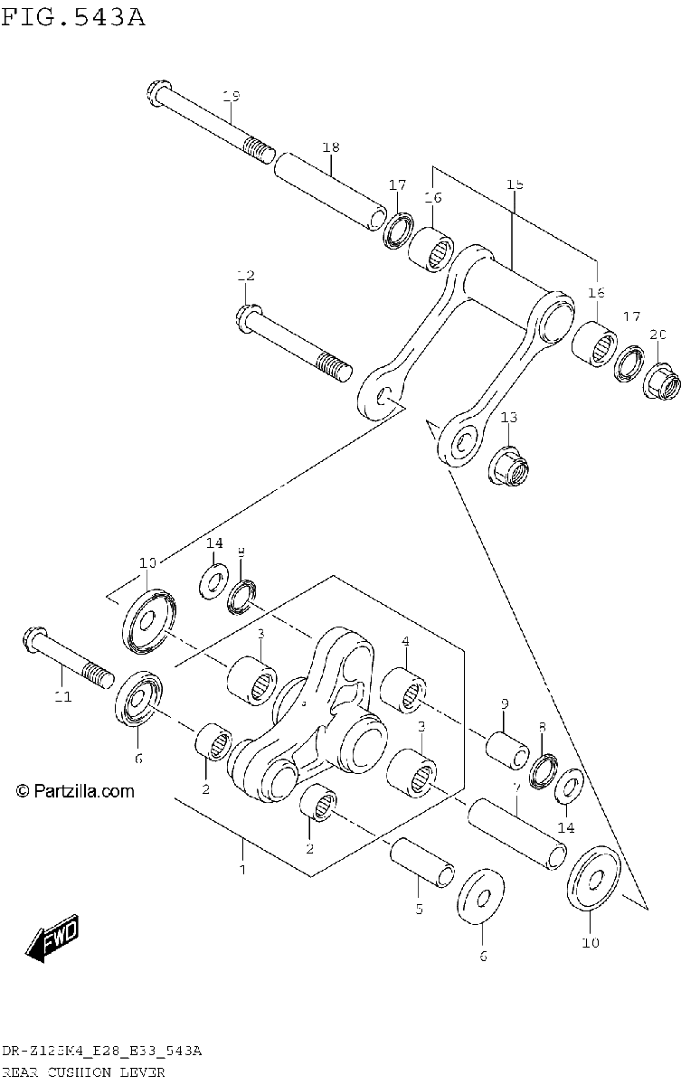 Diagrama de REAR CUSHION LEVER