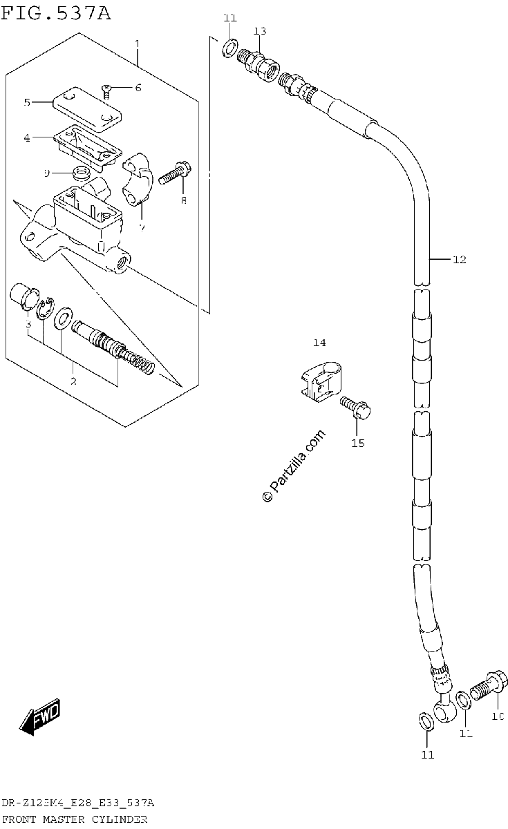Diagrama de FRONT MASTER CYLINDER DR Z125L