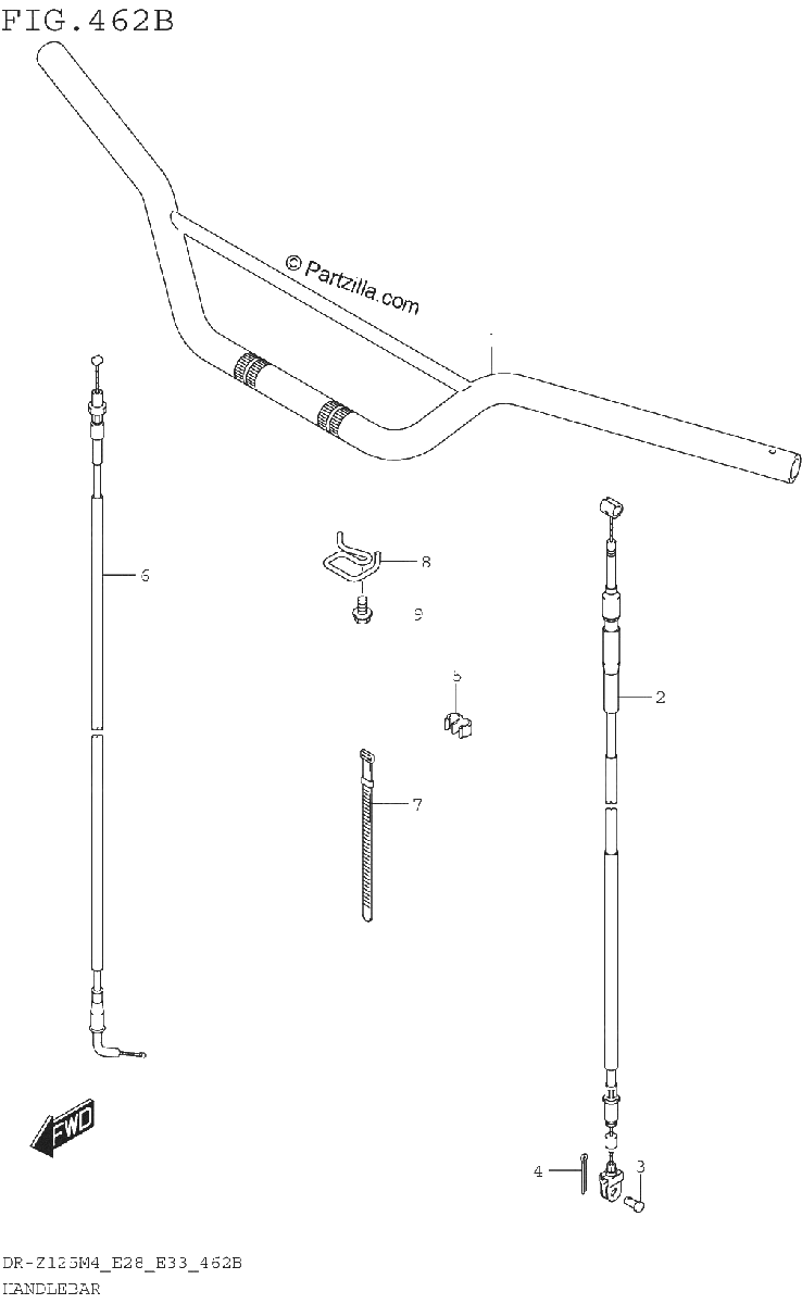 Diagrama de HANDLEBAR DR Z125L