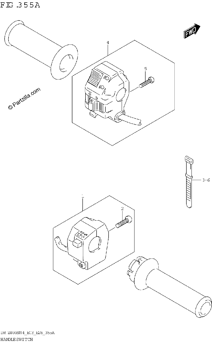 Diagrama de HANDLE SWITCH DR Z400S
