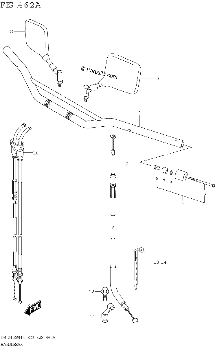 Diagrama de HANDLEBAR DR Z400S