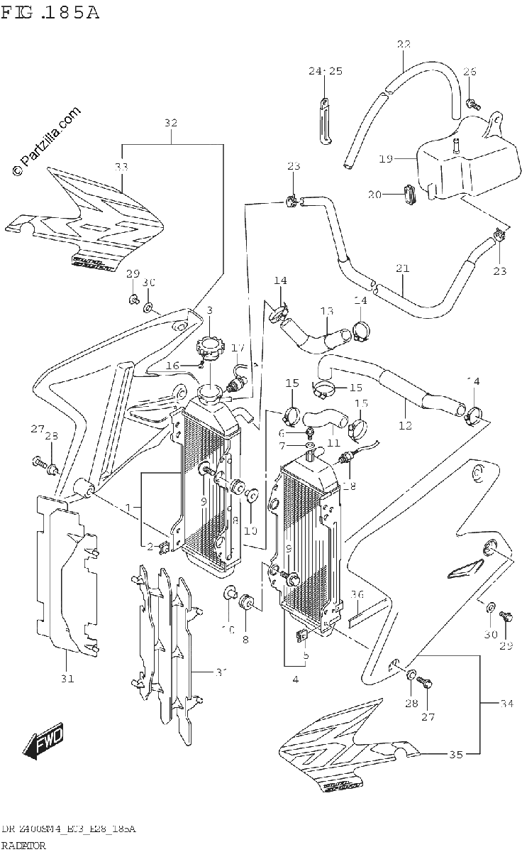 Diagrama de RADIATOR DR Z400S