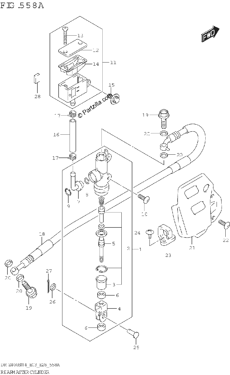 Diagrama de REAR MASTER CYLINDER DR Z400S