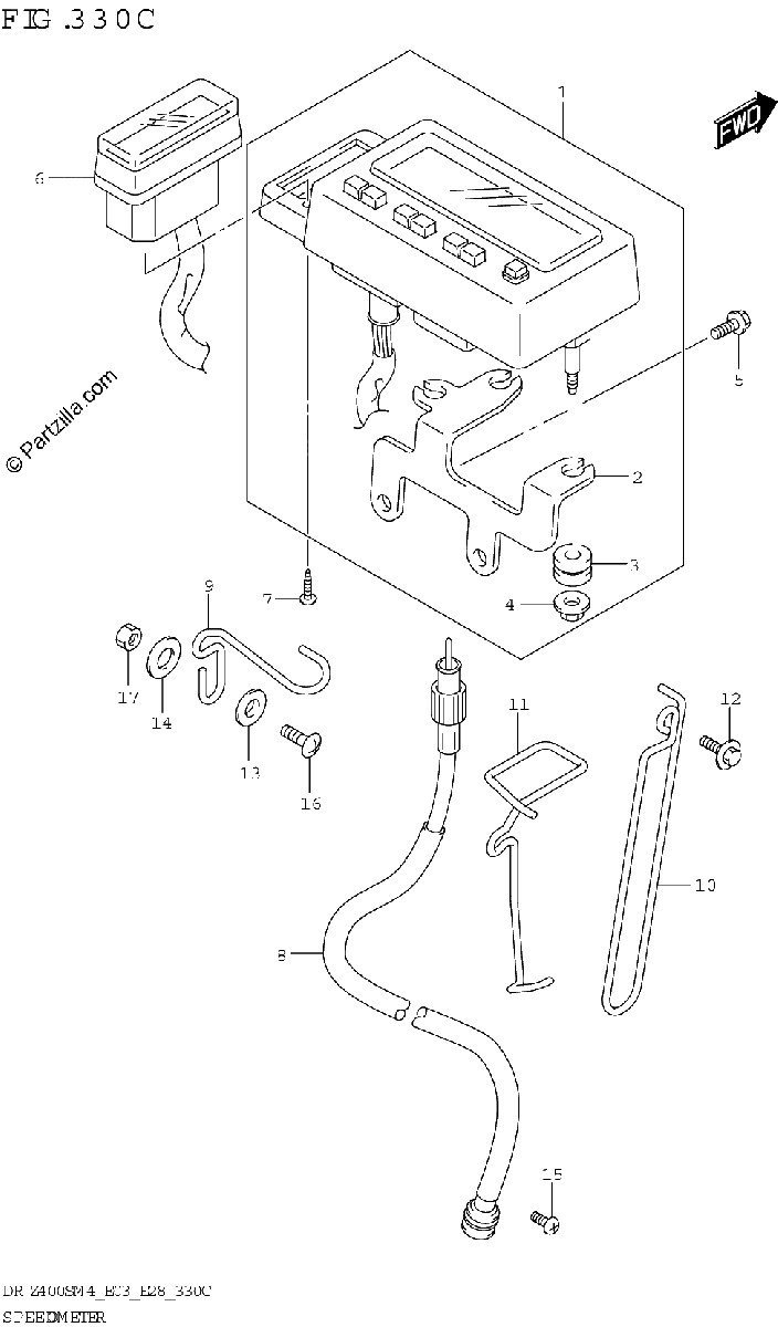 Diagrama de SPEEDOMETER DR Z400S E03 E33