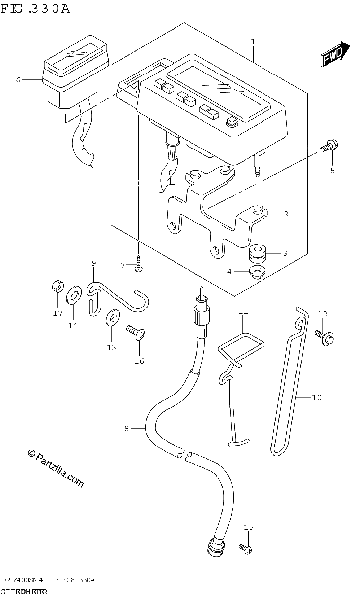 Diagrama de SPEEDOMETER DR Z400S E28