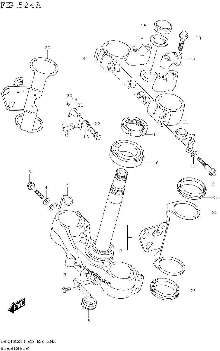 Diagrama de STEERING STEM DR Z400S