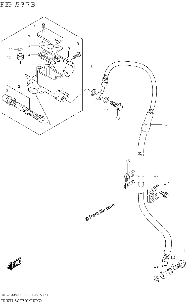 Diagrama de FRONT MASTER CYLINDER DR Z400SM