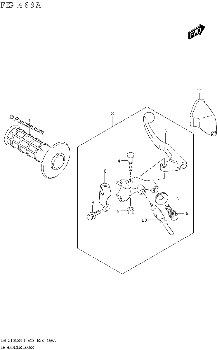 Diagrama de LH HANDLE LEVER