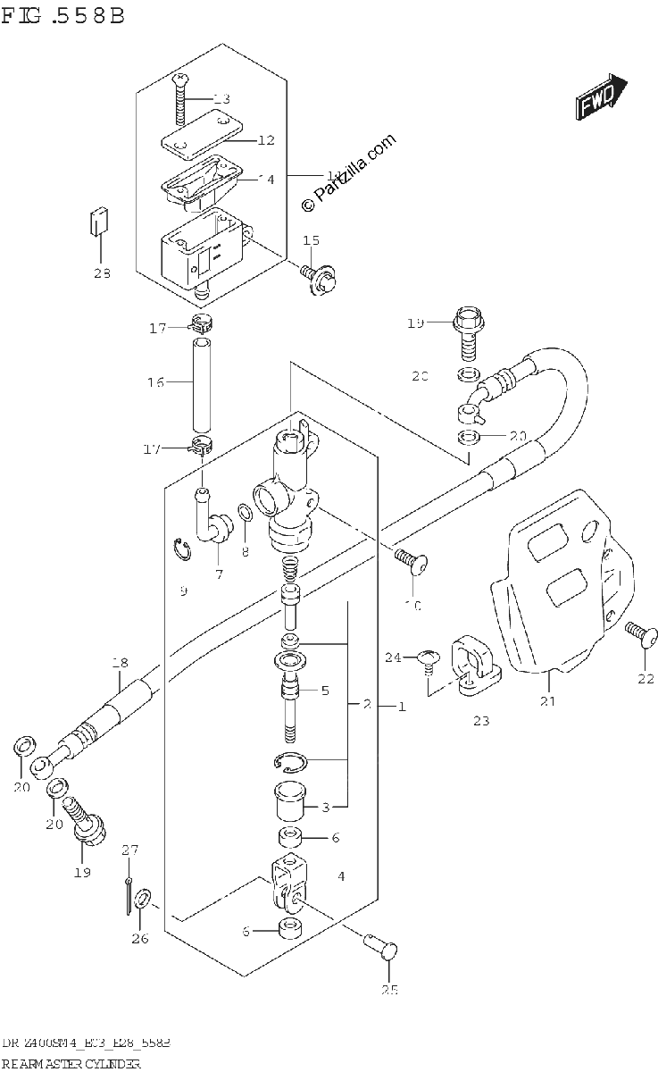 Diagrama de REAR MASTER CYLINDER DR Z400SM
