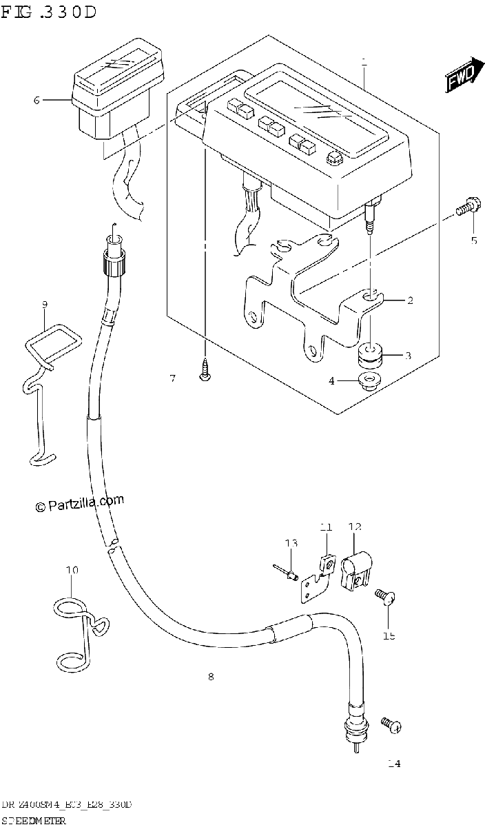 Diagrama de SPEEDOMETER DR Z400SM E03 E33