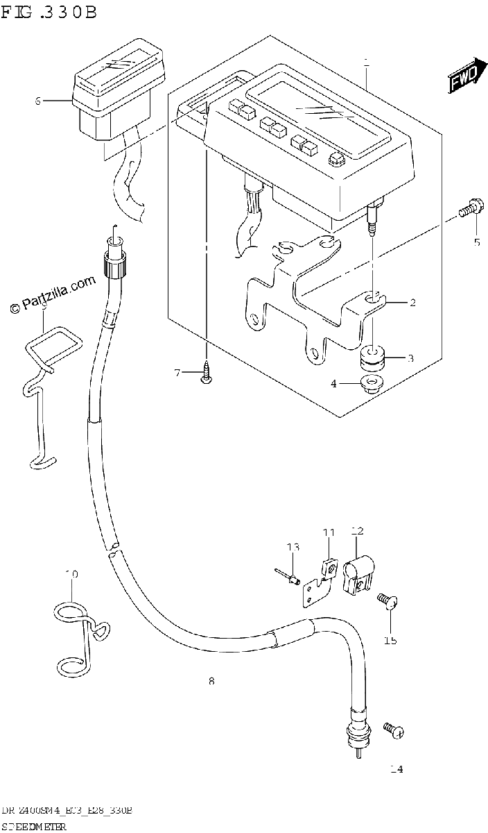 Diagrama de SPEEDOMETER DR Z400SM E28
