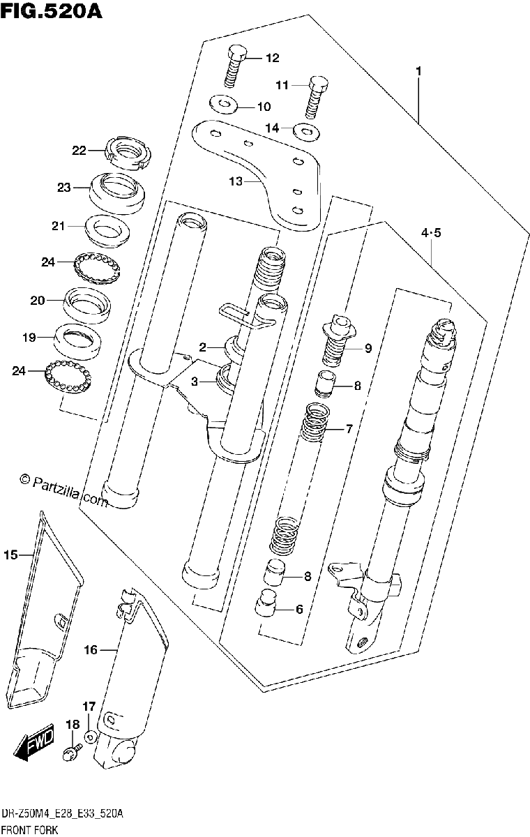 Diagrama de FRONT FORK E33